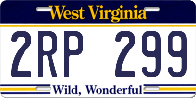 WV license plate 2RP299