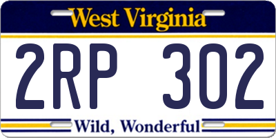 WV license plate 2RP302