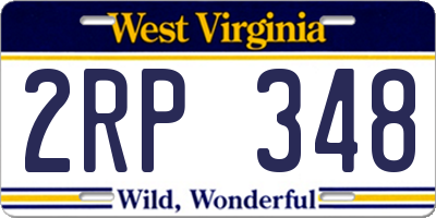 WV license plate 2RP348