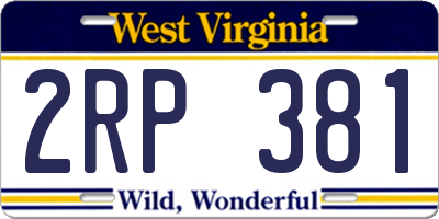 WV license plate 2RP381