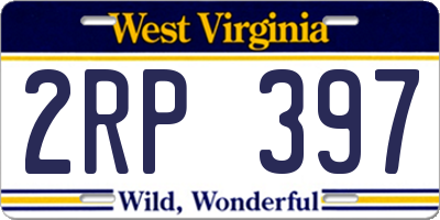 WV license plate 2RP397