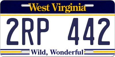 WV license plate 2RP442