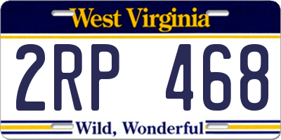 WV license plate 2RP468