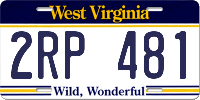 WV license plate 2RP481