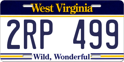 WV license plate 2RP499