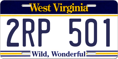 WV license plate 2RP501