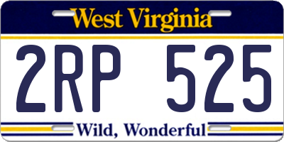 WV license plate 2RP525