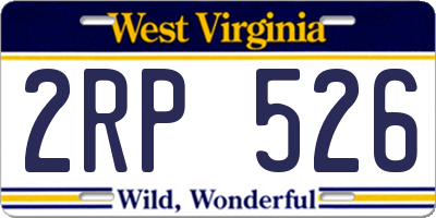WV license plate 2RP526