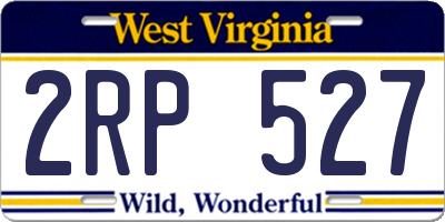 WV license plate 2RP527