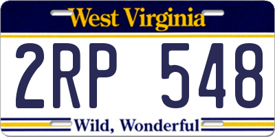 WV license plate 2RP548