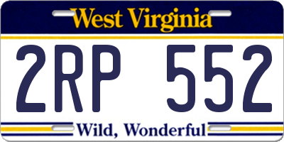 WV license plate 2RP552