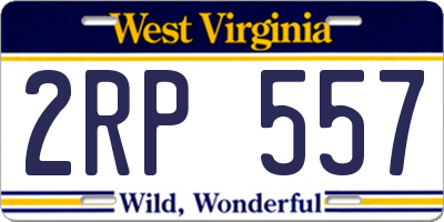 WV license plate 2RP557