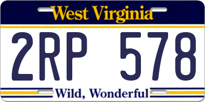 WV license plate 2RP578