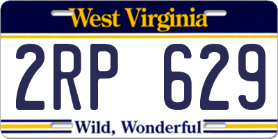 WV license plate 2RP629