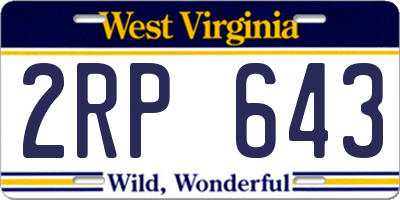 WV license plate 2RP643
