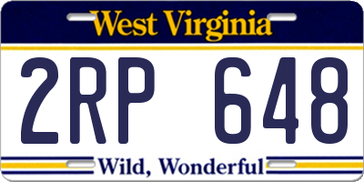 WV license plate 2RP648