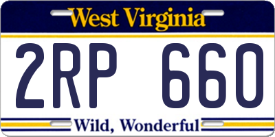 WV license plate 2RP660
