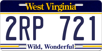 WV license plate 2RP721