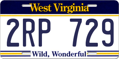 WV license plate 2RP729
