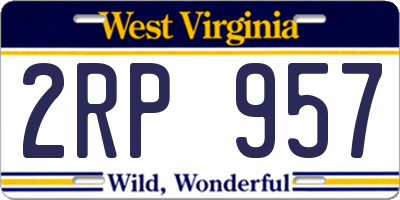 WV license plate 2RP957