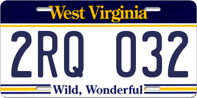 WV license plate 2RQ032