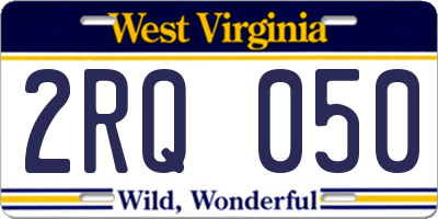 WV license plate 2RQ050