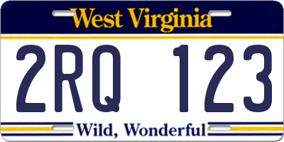 WV license plate 2RQ123