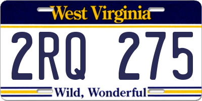 WV license plate 2RQ275