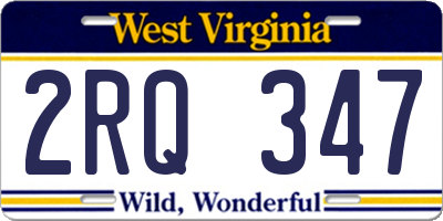 WV license plate 2RQ347