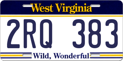 WV license plate 2RQ383