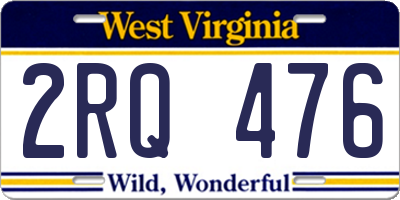 WV license plate 2RQ476