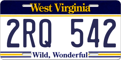 WV license plate 2RQ542