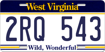 WV license plate 2RQ543