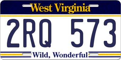 WV license plate 2RQ573