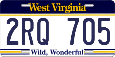 WV license plate 2RQ705