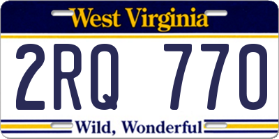 WV license plate 2RQ770