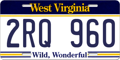 WV license plate 2RQ960