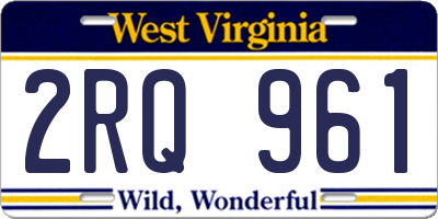 WV license plate 2RQ961