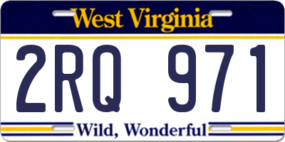 WV license plate 2RQ971