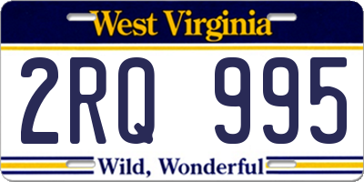 WV license plate 2RQ995