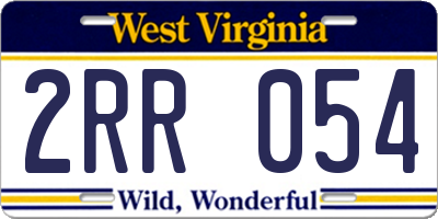 WV license plate 2RR054