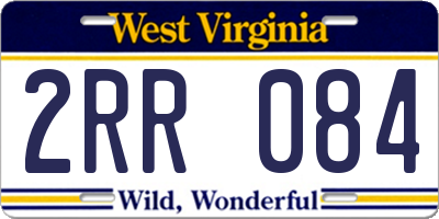 WV license plate 2RR084