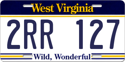 WV license plate 2RR127