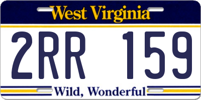 WV license plate 2RR159