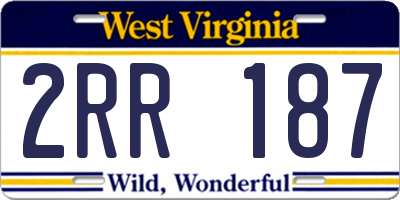 WV license plate 2RR187