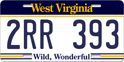 WV license plate 2RR393