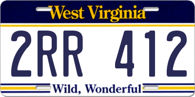 WV license plate 2RR412