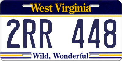 WV license plate 2RR448