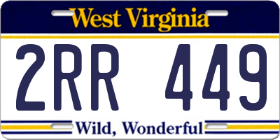 WV license plate 2RR449
