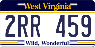 WV license plate 2RR459
